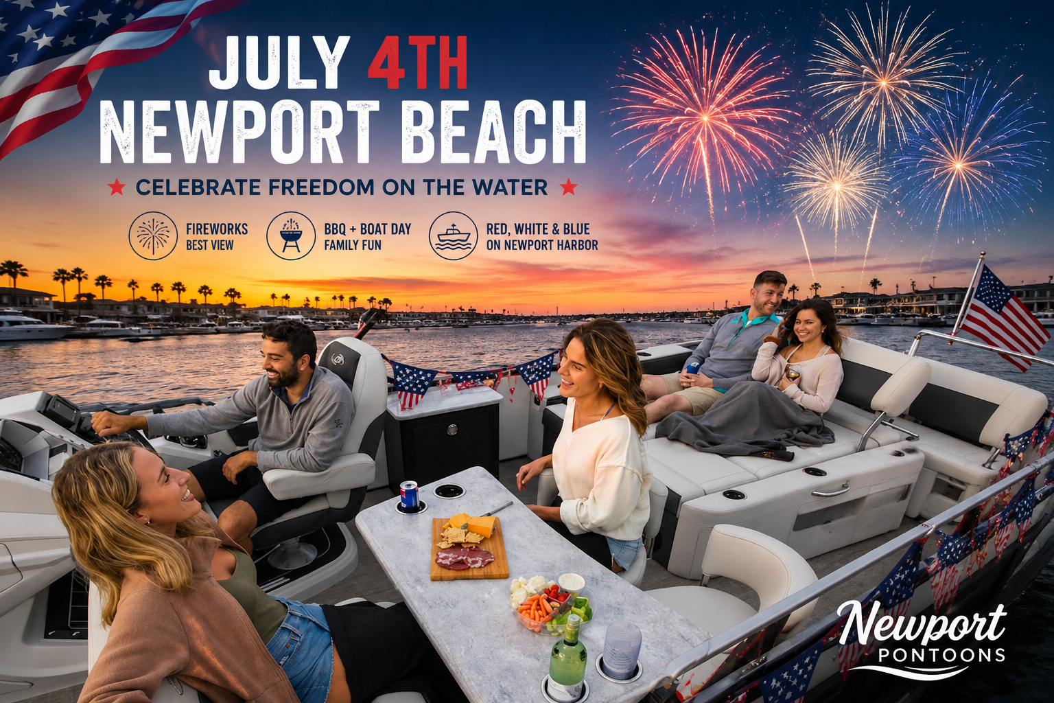 July 4th in Newport Beach: Create Unforgettable Memories on a Pontoon Boat
